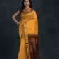 Pure Handloom Korvai Saree | Golden Yellow and Brown