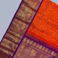 Handwoven Pure Gadwal Silk Saree  |  Coral Red