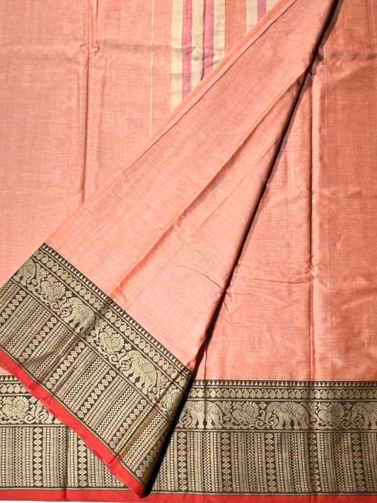 Handloom Narayanpet Cotton Saree | Peach