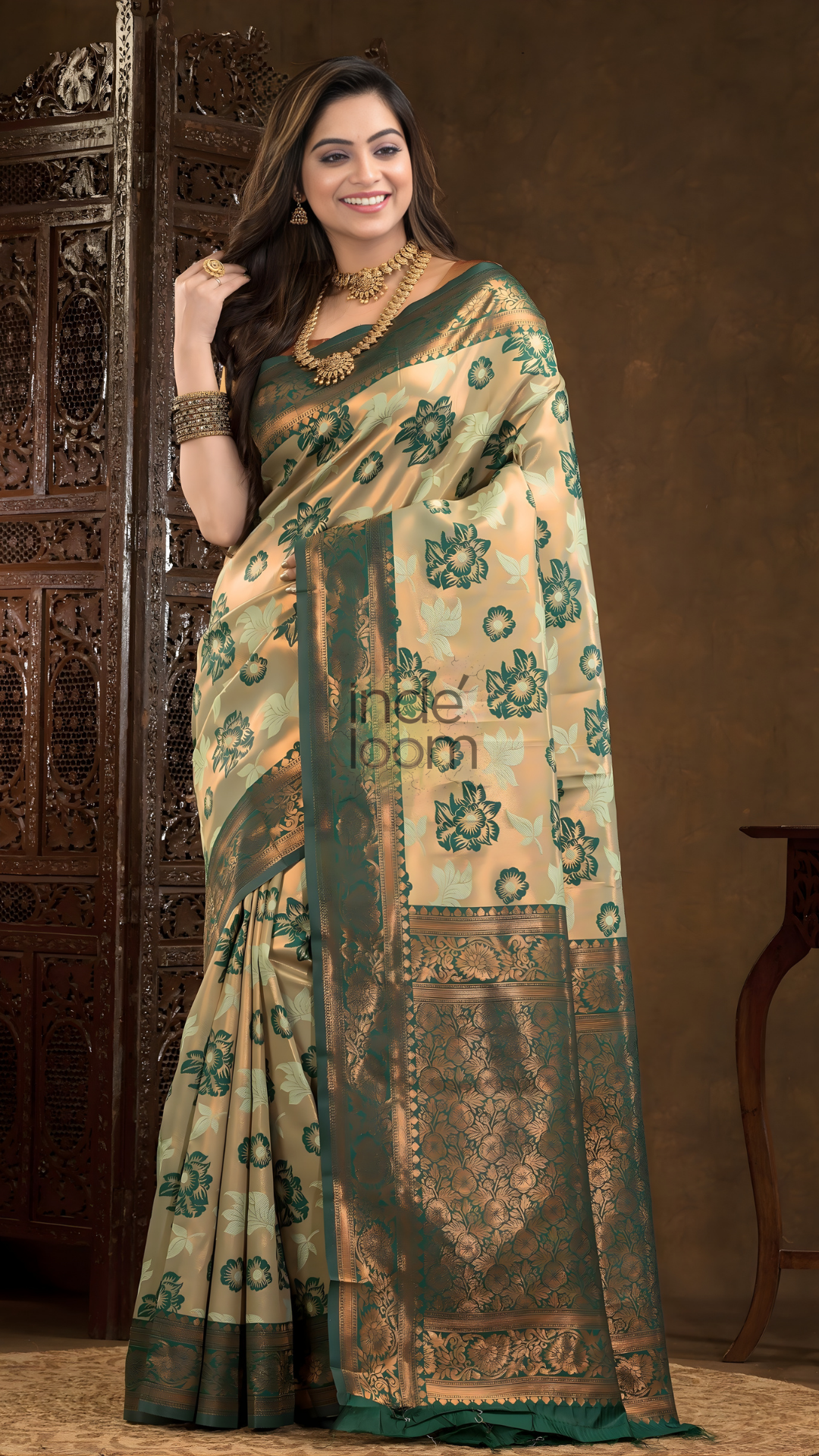 Jade Green Cotton Silk Saree - 018
