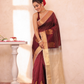 Pure Handloom Korvai Saree | Wine Red