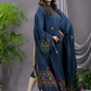 Space Blue Cotton Jamdani 2-Piece Set Kurti & Dupatta (UNSTITCHED) - 115