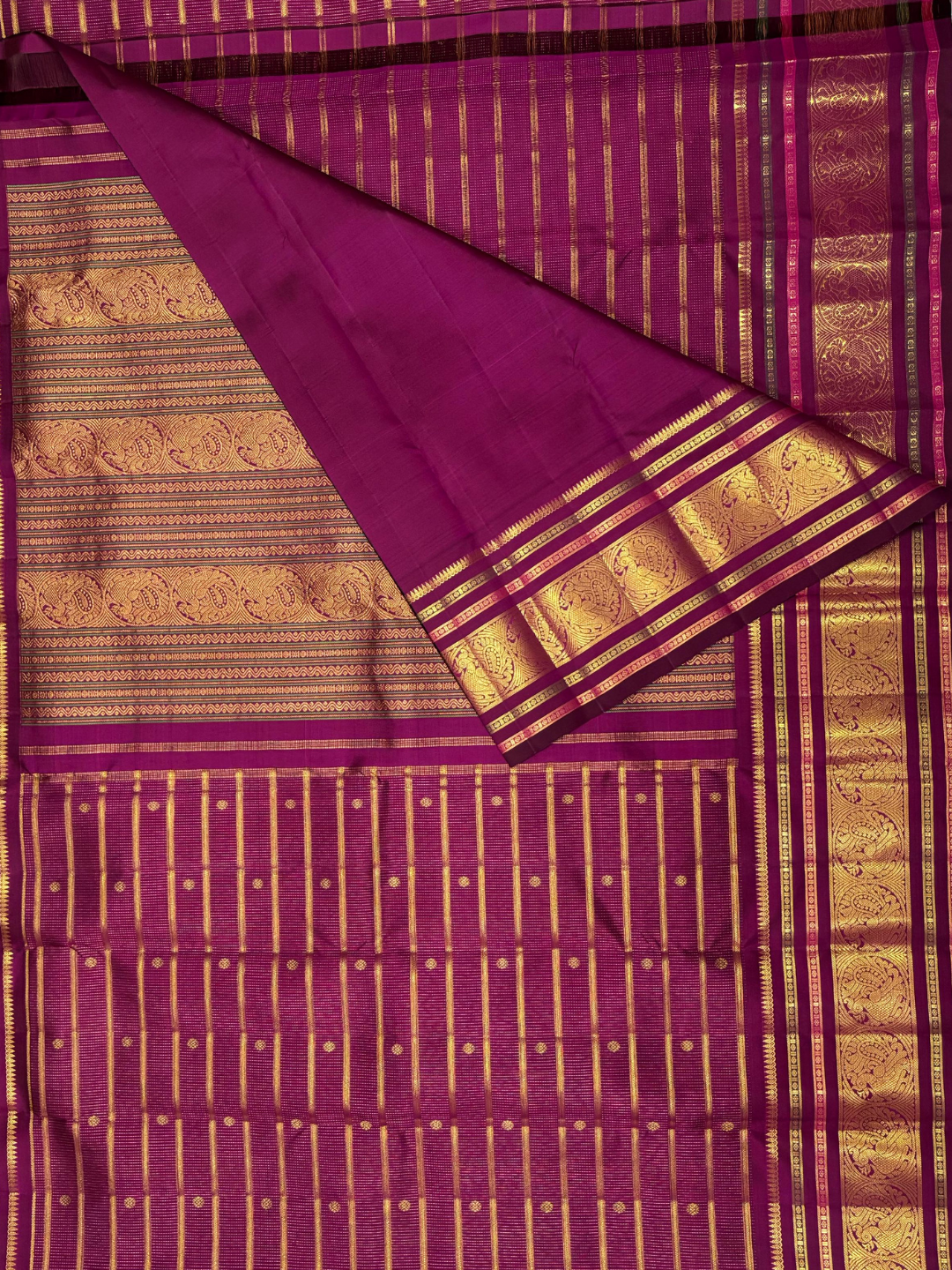 Handwoven Pure Gadwal Silk Saree  | Deep Maroon