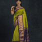 Pure Handloom Korvai Saree | Lime Green and Golden Blue