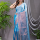 Tissue Silk Saree With Sky Blue - 019