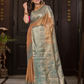 Bhavika - Subtle beige silk with dual-toned zari borders