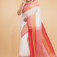Dewali Silk Saree with Red and Golden Border-014 - indeloom