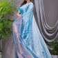 Tissue Silk Saree With Sky Blue - 019