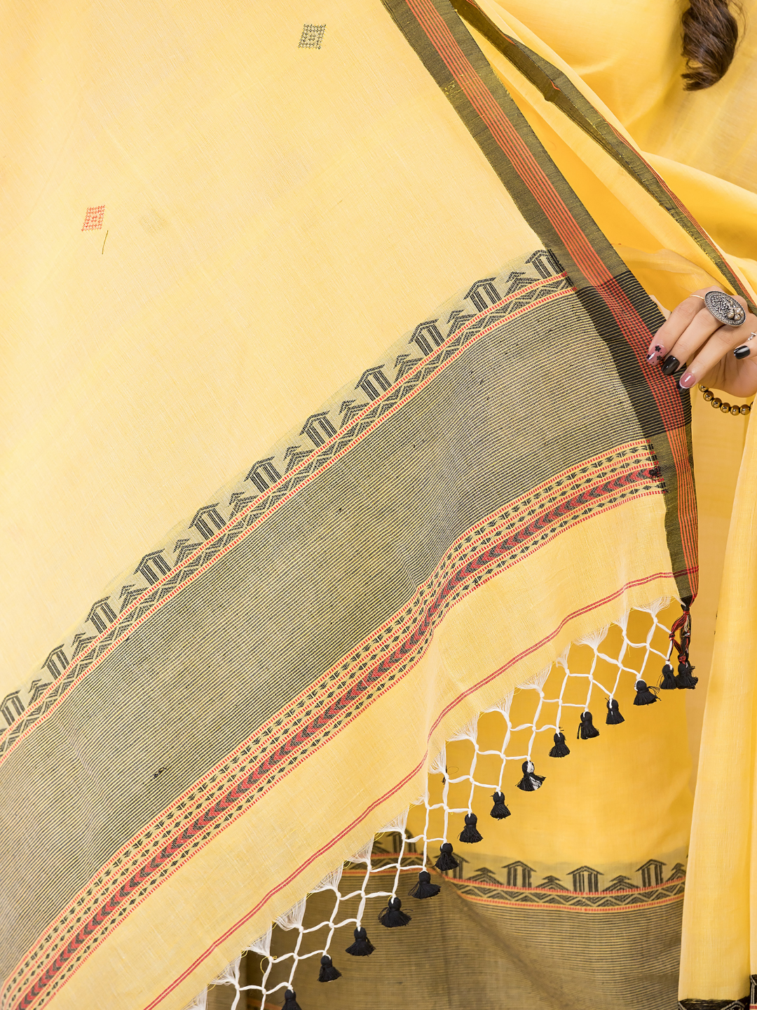 Lime Yellow Mercerized Cotton 2-Piece Set Kurti & Dupatta (UNSTITCHED) - 110