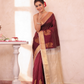 Pure Handloom Korvai Saree | Wine Red