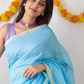 Maheshwari Silk Cotton Saree – Festive Elegance | Blue