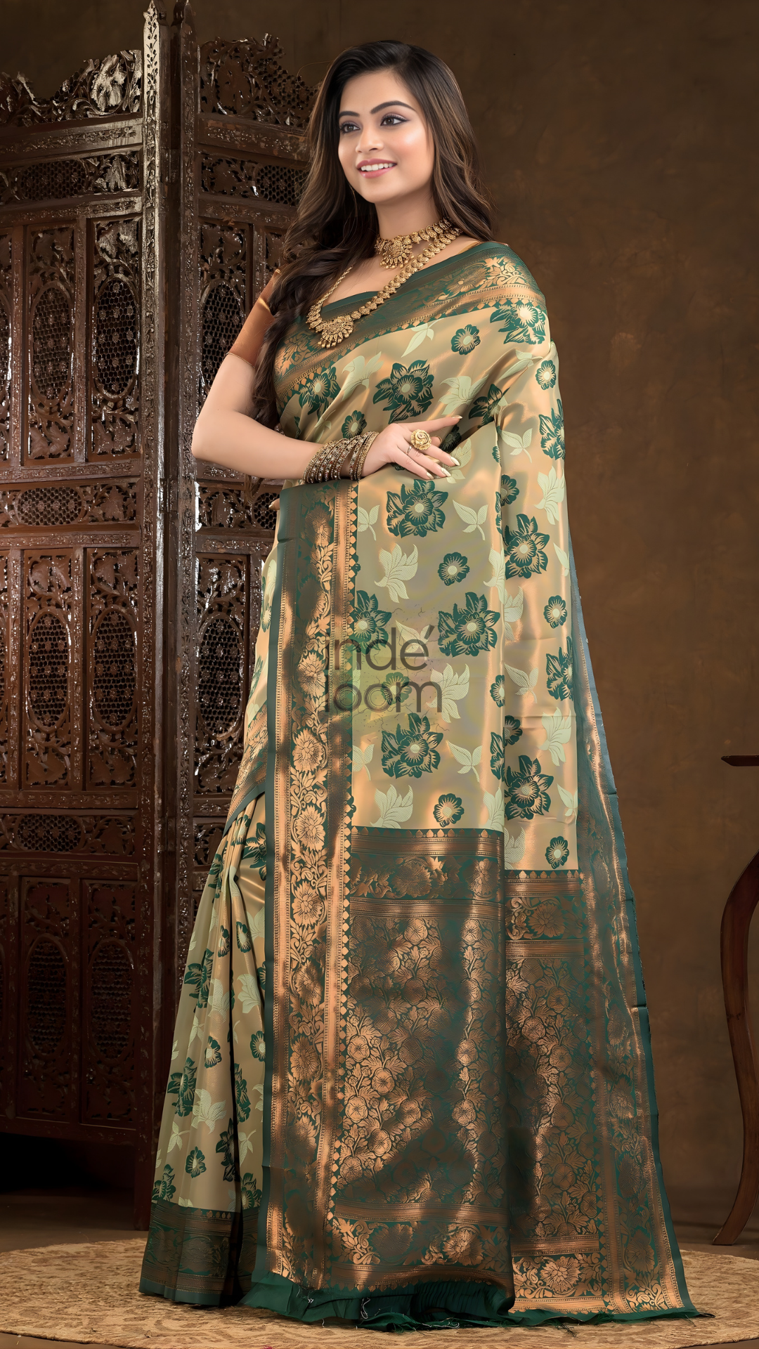 Jade Green Cotton Silk Saree - 018