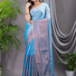 Tissue Silk Saree With Sky Blue - 019