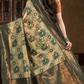 Jade Green Cotton Silk Saree - 018