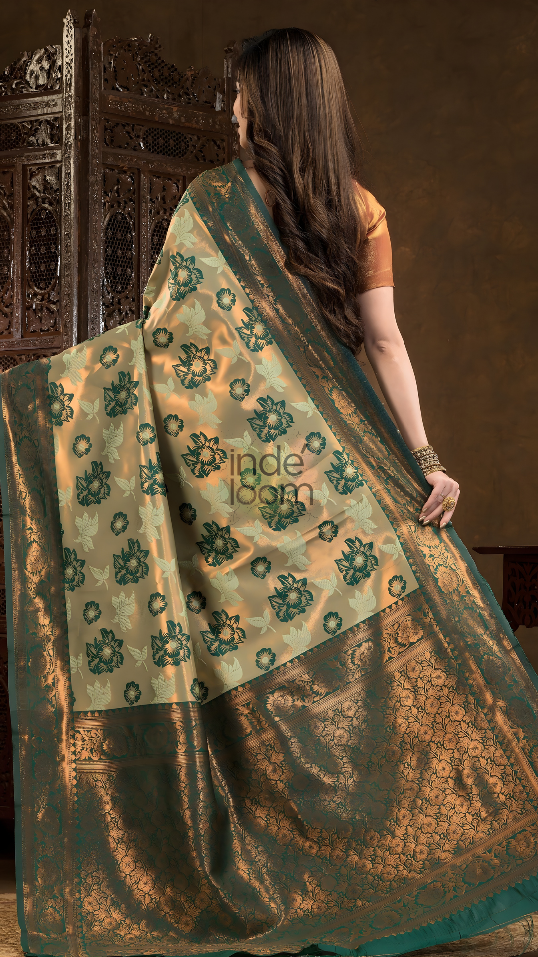Jade Green Cotton Silk Saree - 018