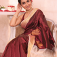 Pure Handloom Korvai Saree | Wine Red