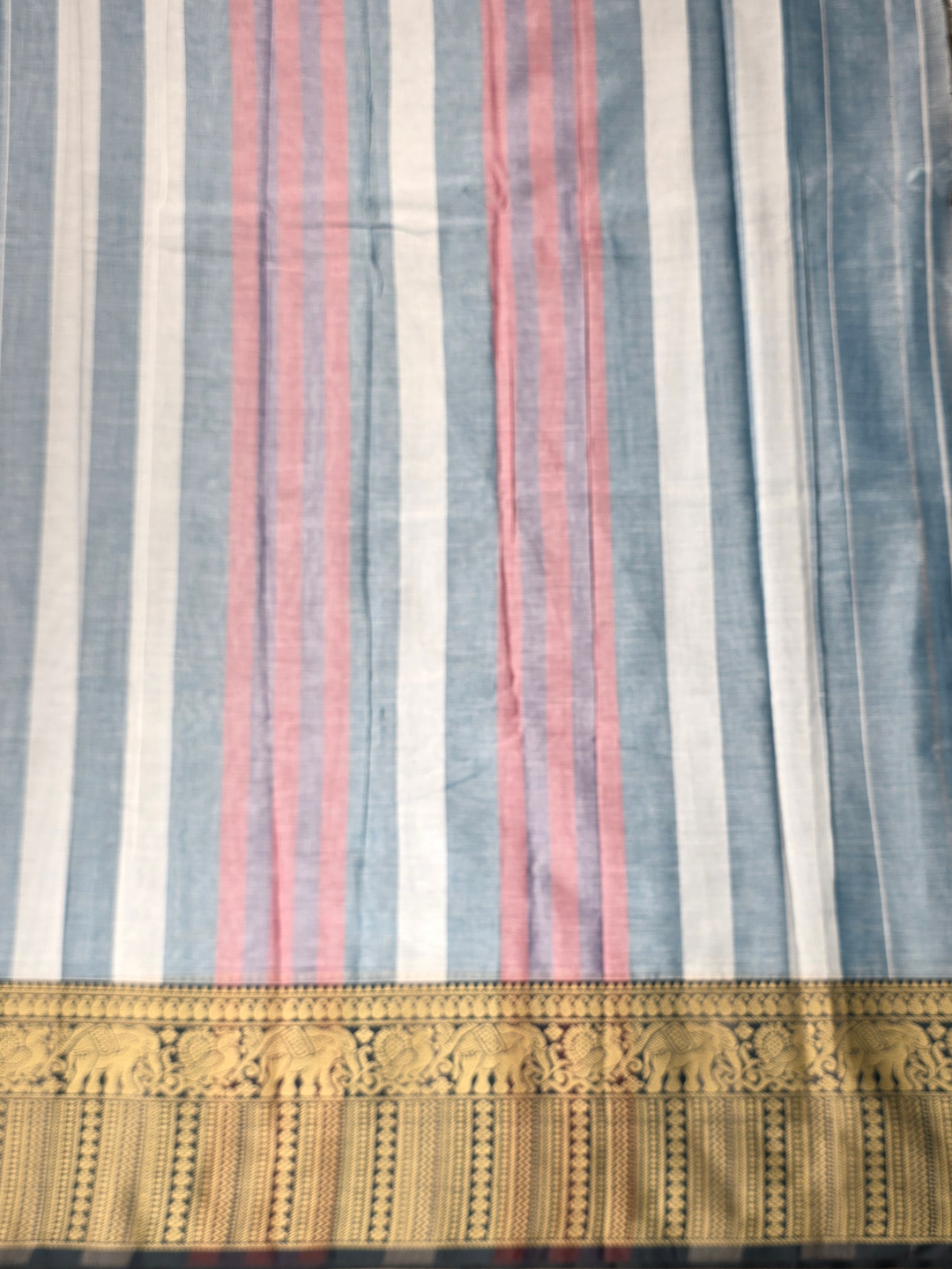 Narayanpet Cotton Saree - Blue