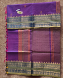 Kanchi Cotton|Dual Tone Purple & Aqua Green/ Blue