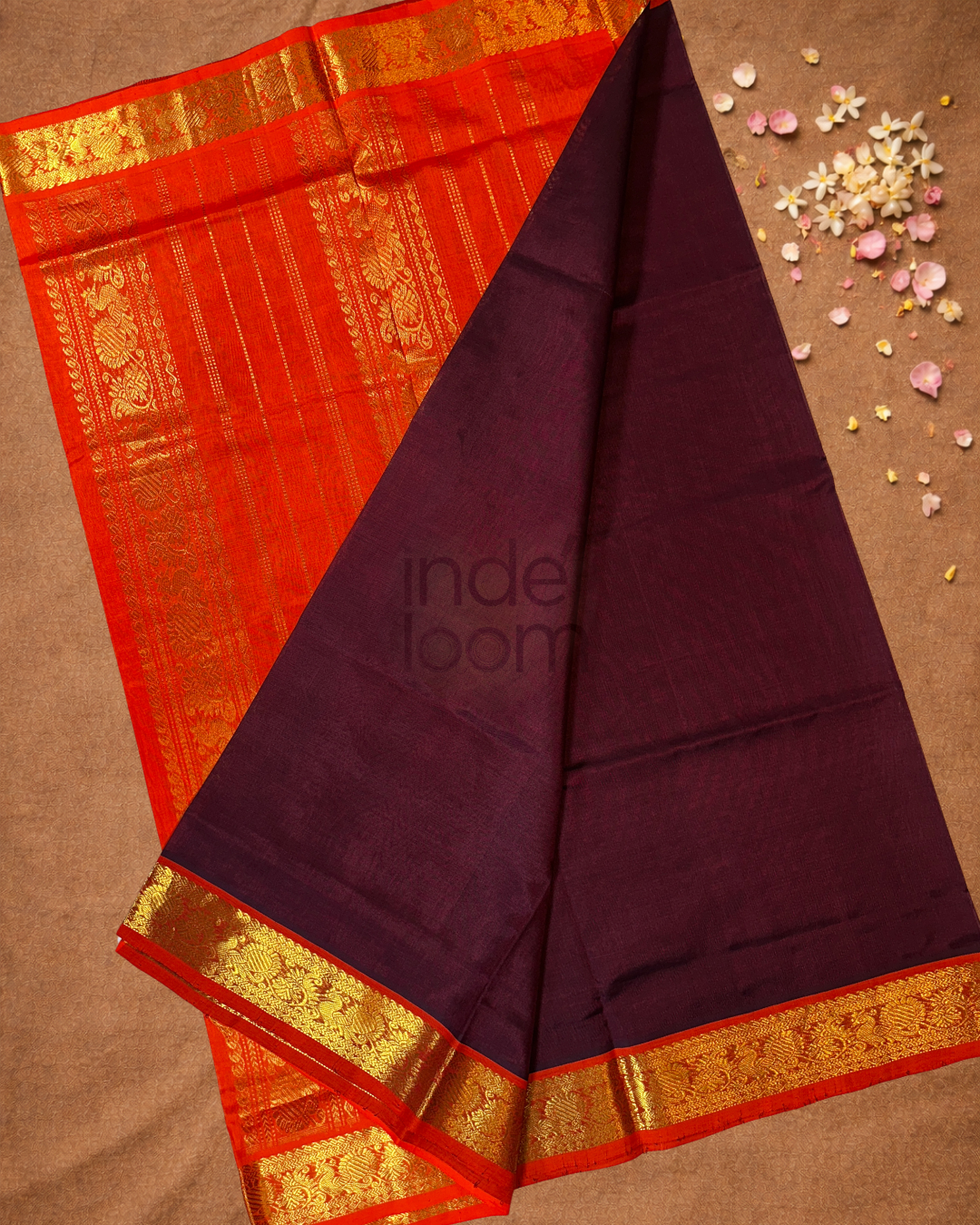 Handloom Korvai Cotton Silk Saree  |  Berry Pink