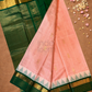 Handloom Korvai Silk Cotton Saree  |  Baby Pink