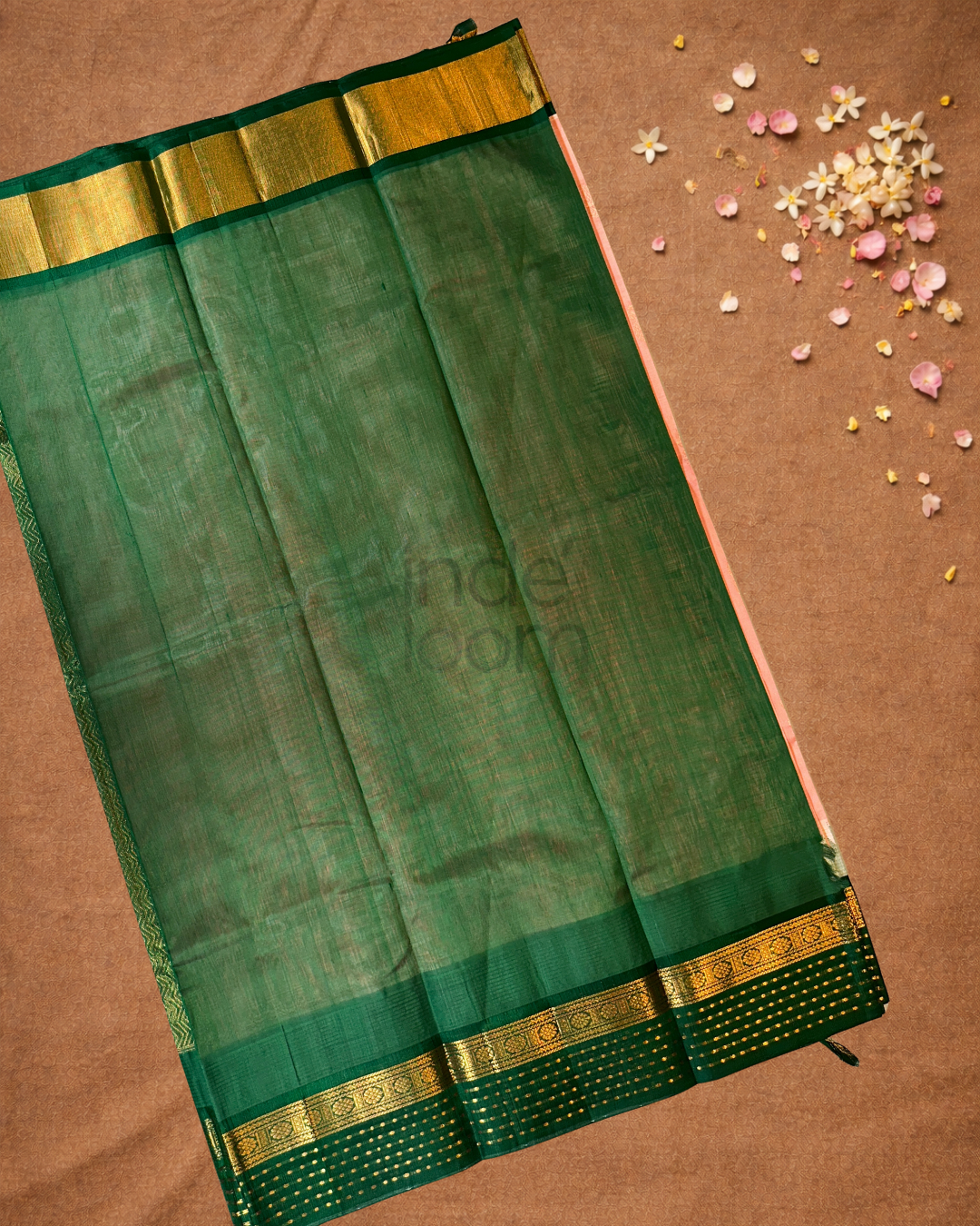 Handloom Korvai Silk Cotton Saree  |  Baby Pink