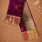 Handloom Korvai Cotton Silk Saree  |  Grape Purple