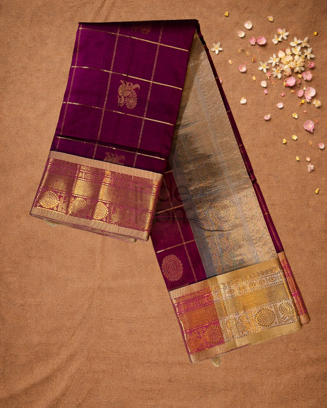 Handloom Korvai Cotton Silk Saree  |  Grape Purple