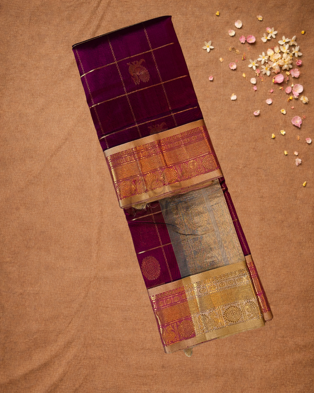 Handloom Korvai Cotton Silk Saree  |  Grape Purple