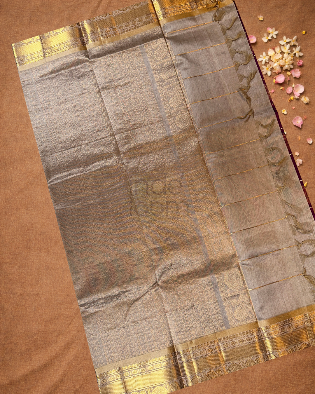 Handloom Korvai Cotton Silk Saree  |  Grape Purple