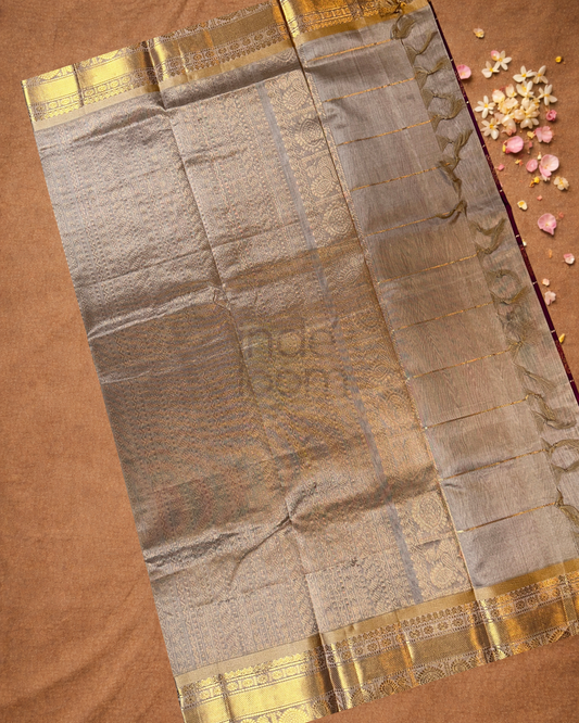 Pure Handloom Korvai Saree | With Mulberry Purple