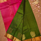 Pure Handloom Korvai Saree | With Pine Green