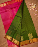 Pure Handloom Korvai Saree | With Pine Green