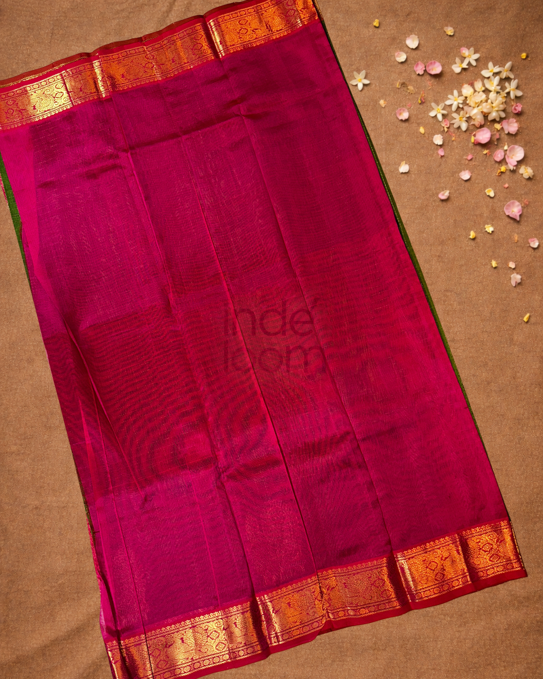 Pure Handloom Korvai Saree | With Pine Green