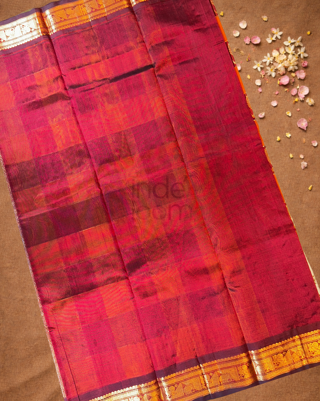Handloom Korvai Silk Cotton Saree  |  Mustard Yellow