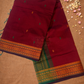 Handloom Korvai Silk Cotton Saree  |  Burgundy Red