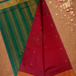 Handloom Korvai Silk Cotton Saree  |  Burgundy Red