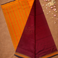 Handloom Korvai Silk Cotton Saree  |  Wine Red