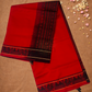 Handloom Korvai Cotton Silk Saree  |  Classic Red