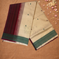 Handloom Korvai Silk Cotton Saree  |  Cream Beige