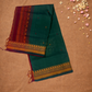 Handloom Korvai Silk Cotton Saree  |  Deep Teal