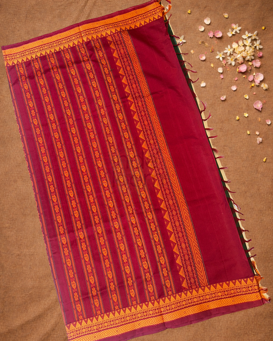 Pure Handloom Korvai Saree | With Forest Green