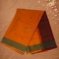 Handloom Korvai Silk Cotton Saree  |  Fire Orange
