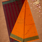 Handloom Korvai Silk Cotton Saree  |  Fire Orange