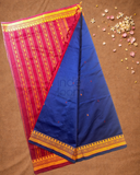 Handloom Korvai Silk Cotton Saree  |  Denim Blue