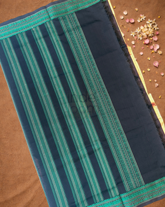 Pure Handloom Korvai Saree | With Sand Brown