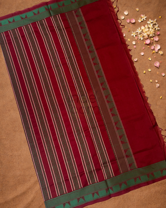 Pure Handloom Korvai Saree | With Linen White