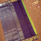 Handloom Korvai Silk Cotton Saree  |  Lime Green