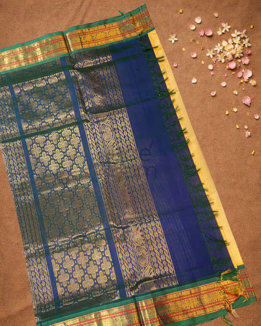 Pure Handloom Korvai Saree | Wine Purple and