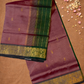 Handloom Korvai Silk Cotton Saree  |  Wine Red