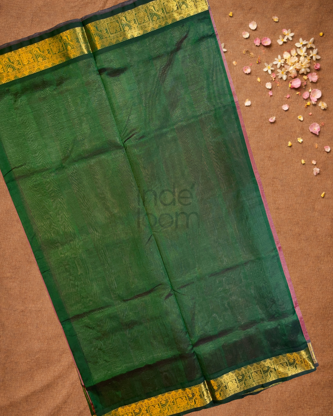 Handloom Korvai Silk Cotton Saree  |  Wine Red